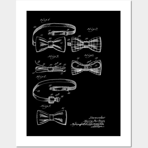 Reversible Necktie Vintage Patent Hand Drawing Wall Art by TheYoungDesigns